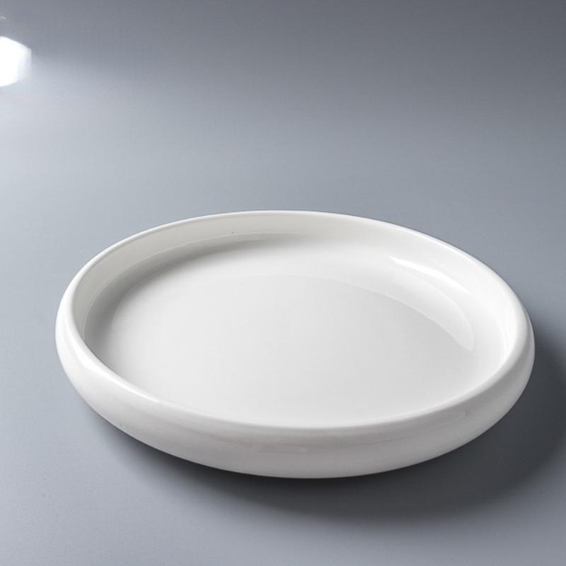 Creative Round Nest Plate Ceramic Western Steak Plate Kitchen Household Simple Dinner Plate Afternoon Tea Dessert Fruit Tray
