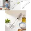 Stainless Steel Handheld Egg Beater With Rotating Whisk For Baking And Cooking
