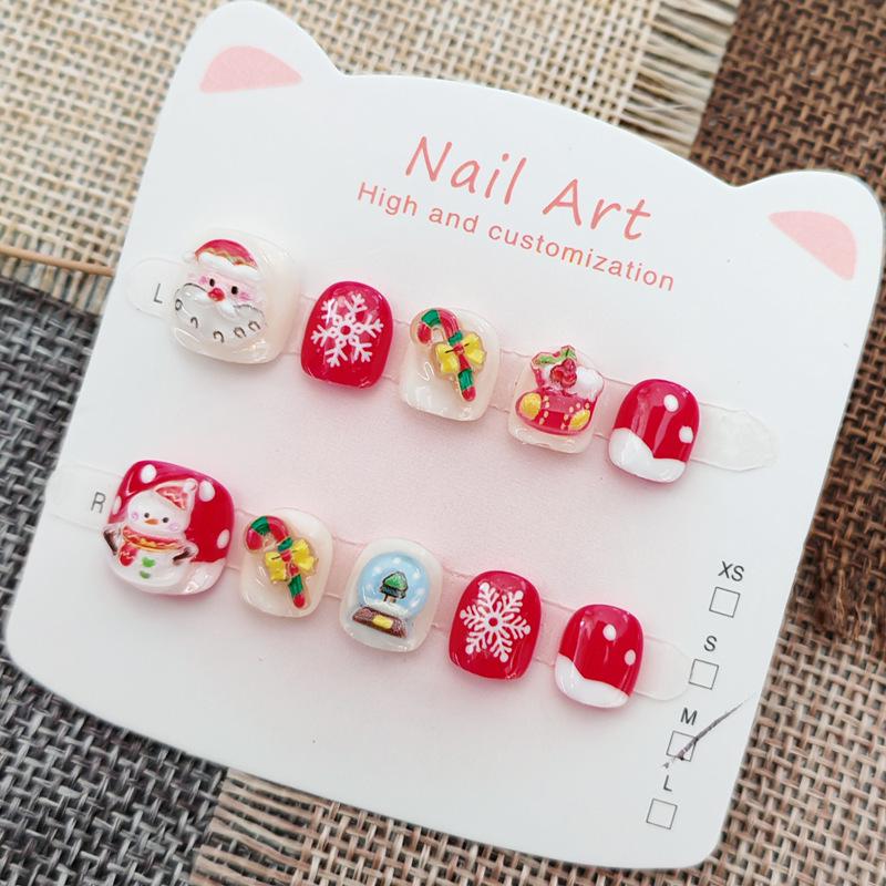 Children's Christmas Snowman Nail Stickers - Winter Design for Ages 3-12
