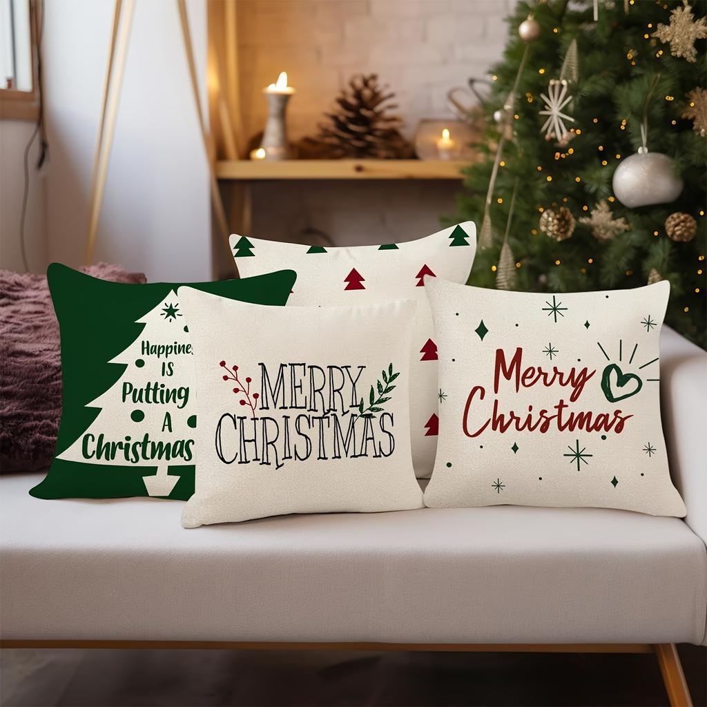Christmas Pillow Covers: Merry Christmas & Tree Patterns for Festive Decor Sofa room cushion cover home decoration new year gift