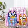 Custom Name Bluey Theme Printed Blanket - Perfect for Couch, Bed, Travel & Outdoor Use | Machine Washable, Cozy & Durable.
