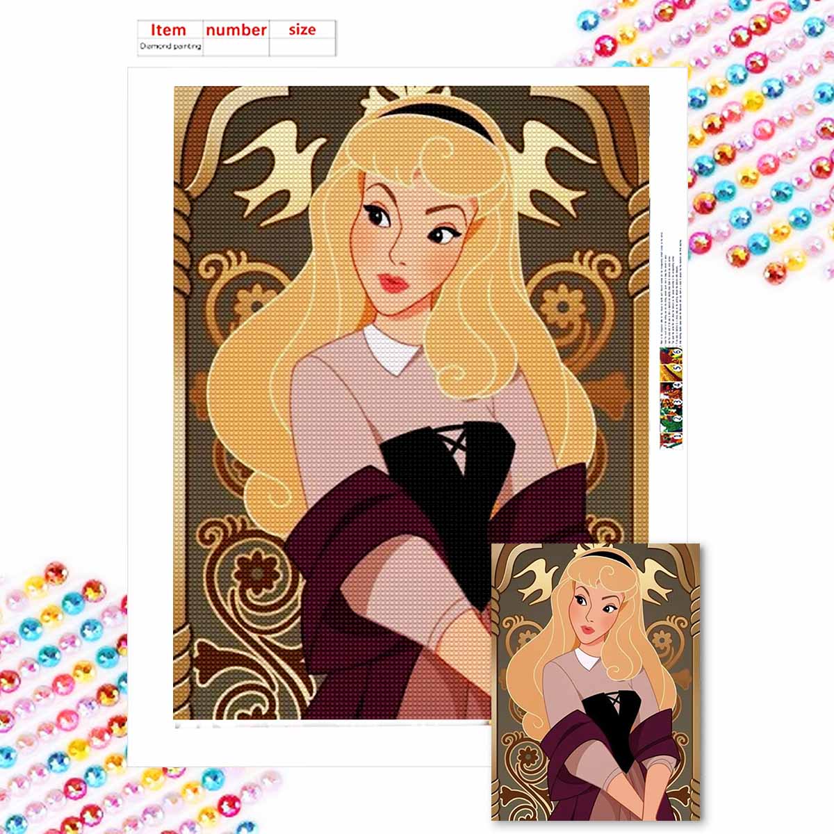 

5D Алмазная живопись своими руками Озорная принцесса Полная выкладка Стразы Мозаичная вышивка Изделия ручной работы Домашний декор Подарок Round 20x30cm