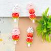 Cartoon Strawberry Rabbit Resin Accessories for DIY Crafts: Hair Clip, Keychain, Magnet, Luggage Tag, Phone Case.