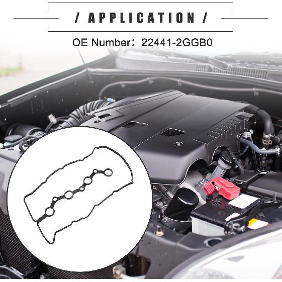 Motoforti Engine Valve Cover Gasket Seal, for Hyundai Sonata Santa Fe 2.0L 2.4L 2019-2020, Rubber, 22441-2GGB0, Black
