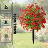 Artificial Flower,Artificial Petunias With Ground Stake, 18" Outdoor Faux Flowers For Garden, Yard, Planter And Porch