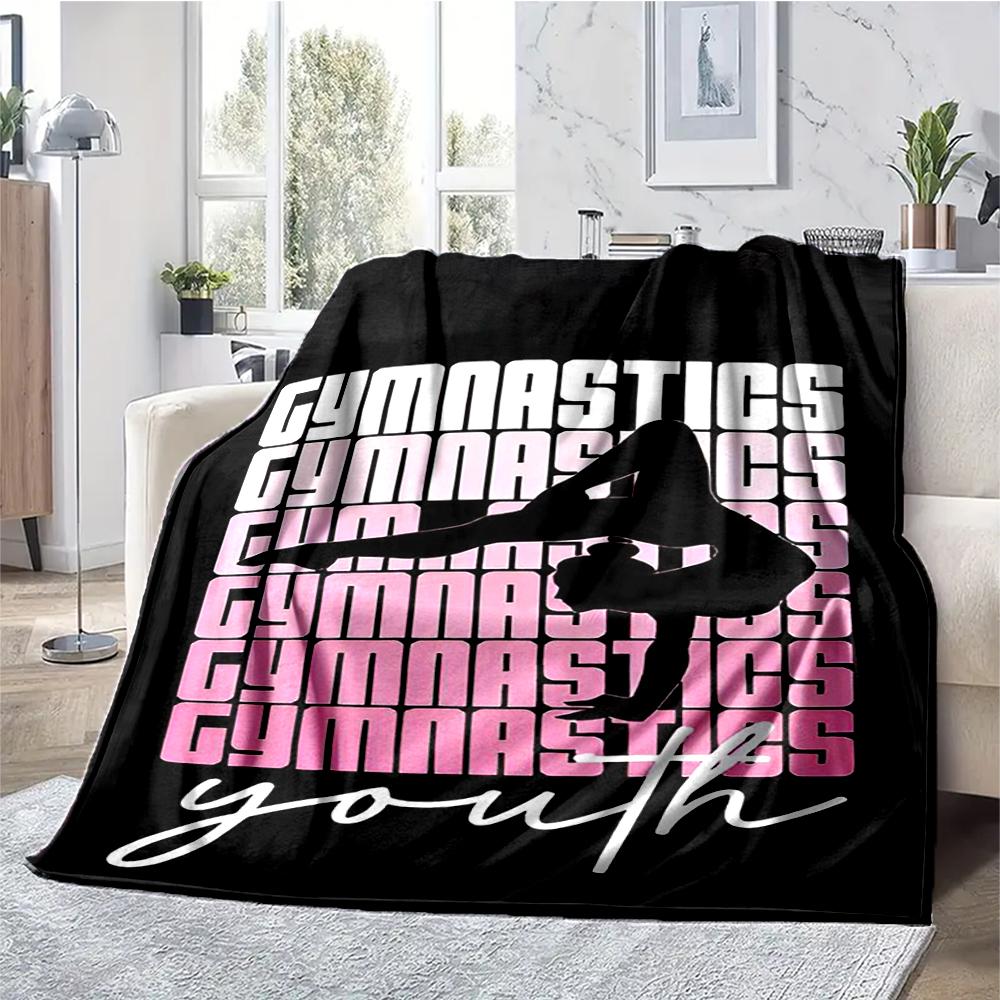 gymnastics Theme Printed Blanket - Perfect for Couch, Bed, Travel & Outdoor Use | Machine Washable, Cozy & Durable.