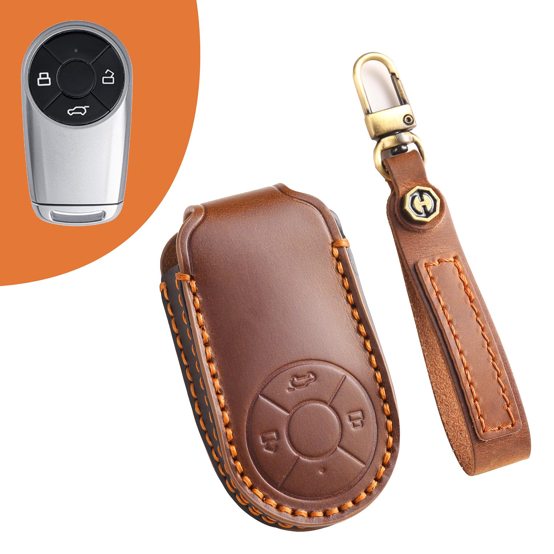 

Special 2021 Great Wall Euler Good Cat GT Edition Key Bag r1/r2 High-end Auto Supplies Leather Shell Bag коричневый