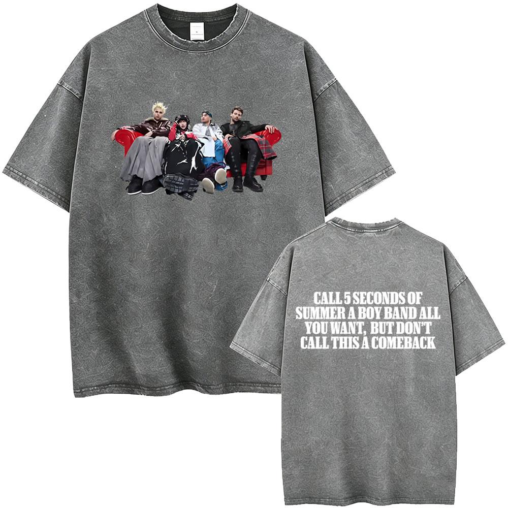 Washed Vintage 5 Seconds of Summer Everyones A Star World Tour 2026 Tshirt Men Women Clothing Pop Punk Rock Harajuku T Shirts