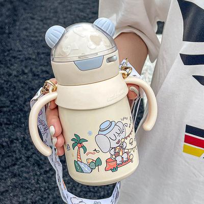 Straw Thermos Cup Children's Water Cup Special Cute Cup for School Girls High Value Kettle Portable Baby Bottle
