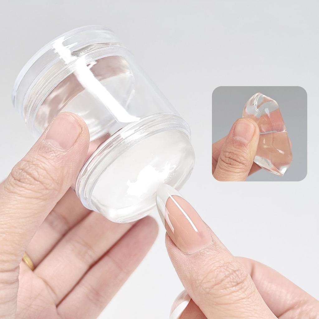 Razítko na nehty Průhledný silikonový gel na razítko se škrabkou pro DIY dekorace nehtů Průhledné viditelné tělo Bez ztráty místa