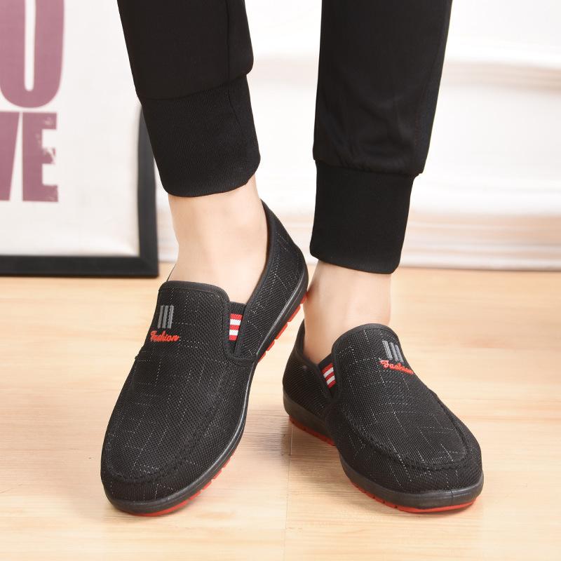 Pantofi din stofă Pantofi bărbătesc din bumbac Decoltat Plus catifea Îngroșat Călduț Vârstnici Pantofi bărbați de iarnă Pantofi de lucru plat cu slip-on