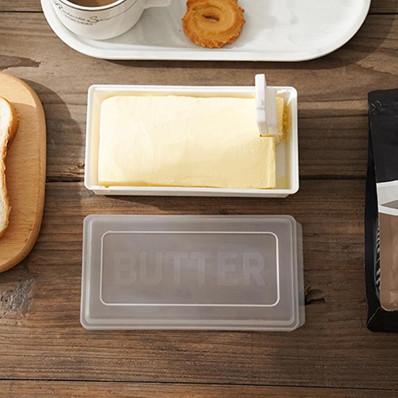1Pc Butter Dish With Cover Butter Fresh-Keeping Box With Cutter Slicer Countertop Butter Box For Home Cheese Storage Box