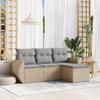 VidaXL Garden Lounge Set with Cushions 4 Pcs, Patio Sofas, Patio Furniture Set, Outdoor Furniture, Beige 3221268