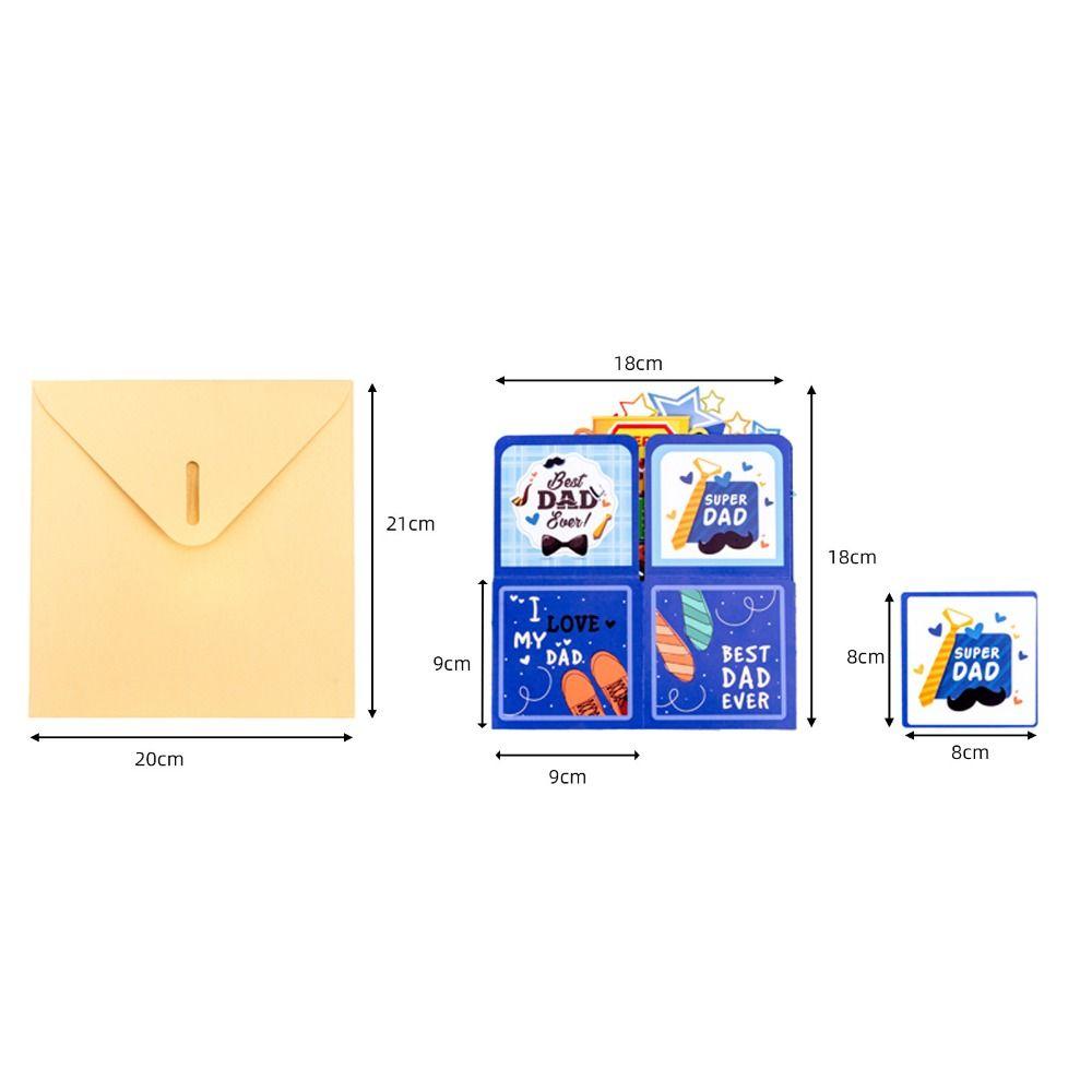 Super Dad Father's Day Gift Blue Pop Up Blessing Card Funny 3D Up Greeting Cards  Grandpa