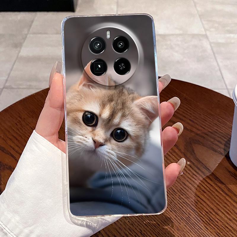 Jelly Casing For Realme GT5 Pro (240W) Funda Capa Clear Silicone Soft TPU Back Cover Cute Cat Rabbit Heart Protective Case Coque