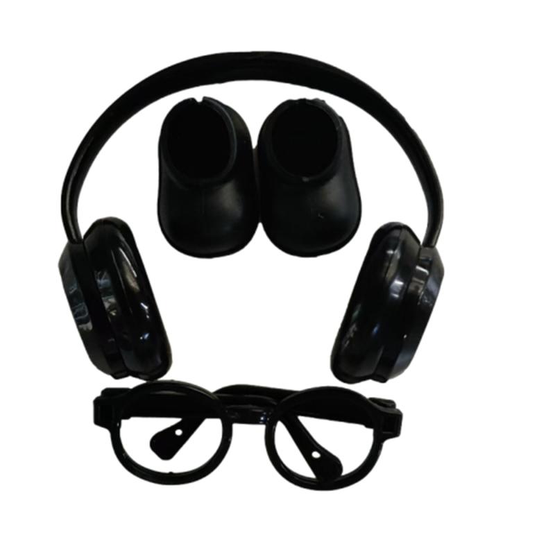 DIY doplňky pro boty labubu V1 V2 bez čoček brýle stylová plastová sluchátka plyšová dekorace panenky dárek k narozeninám