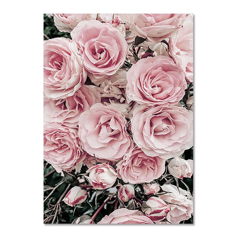 Pink Wall Art Peony Flowers Posters Pictures Quotes Bedroom Wall Decorative Prints Wall Painting for Living Room Decor Art