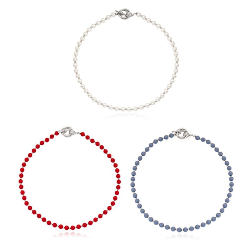 VINTAGE HOLLYWOOD Double Ring Ball Necklace_VH2479NE009M