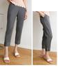 Miyake Women's Summer Pleated Cropped Pants: Trendy Loose-Fit Straight-Leg Style
