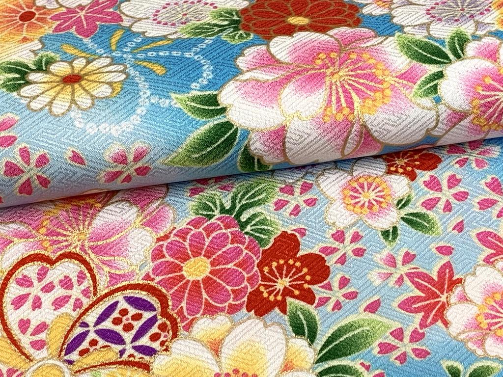 Muromachi 7 Years Old Kimono Full Set Four Kimono Making Obi Set 753 Twisted Plum and Double Cherry PTK380d103YY [Kyoto st. ] Shichi-Go-San Girls'
