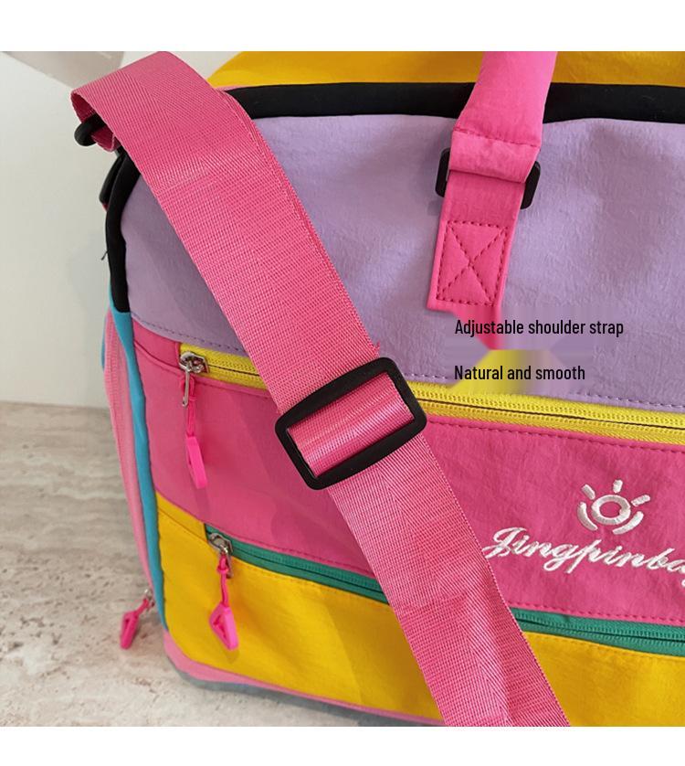 Women's High-End Color Block Fitness and Travel Bag - Large Capacity, Handheld, Perfect for Commutes and Business Trips