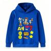 Kids Boys Girls Casual Pullover Hoodie, Cartoon Character Graphic Lightning Star Print Warm Hooded Sweatshirt for Children Daily Wear