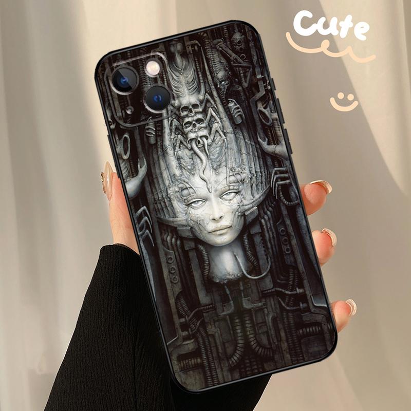 Hr Giger Li II Phone Case For Apple iPhone 16 15 14 13 12 11 17 Pro Max Mini 17 Air 16e 16 Plus Back Cover