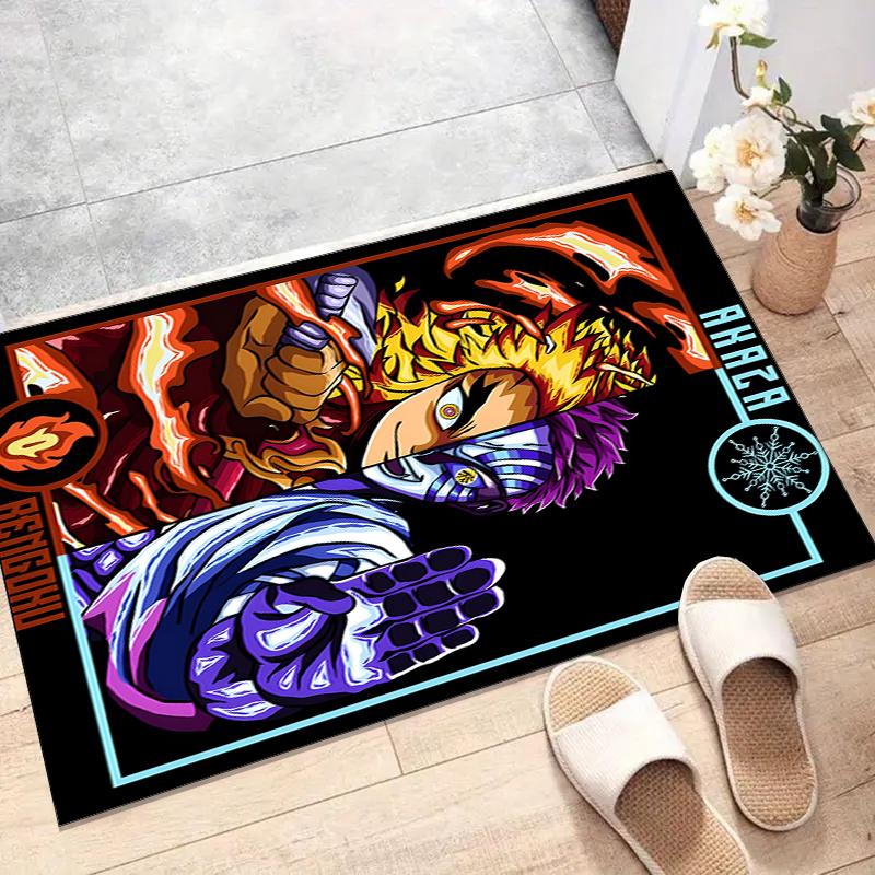 Rengoku Kyoujurou Polyester Carpet, Soft Indoor Mat for Office Chair, Living Room, Computer Desk - Decorative Home Office Rug Design