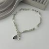 Salircon Unregelmäßige Perlen Choker Halskette Damen Mode Elegant Schwarzes Acryl Strassstein Anhänger Hals Hochzeit Party Schmuck Geschenke