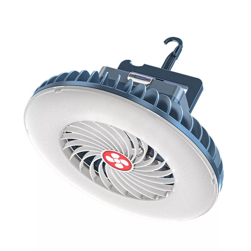 Outdoor Portable Camping Fan With Led Lantern 3 Speed Quiet Usb Rechargeable Mini Fan With Hanging
