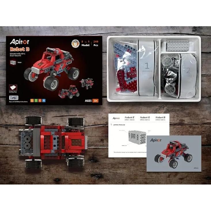 Apitor Q Robot Building Kit 20-in-1 Programmable APP RC Car Robotics Coding Kit STEM Project Educational Birthday Gifts for Kids