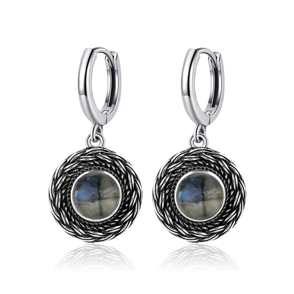 Neue Elegante Natürliche Kyanit Silber Tropfenohrringe für Damen Vintage Hochzeit Verlobung Creolen Ohrringe Geschenke