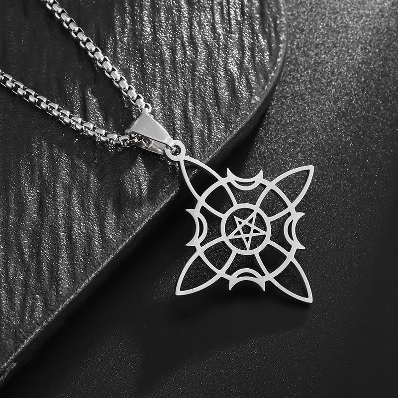 New Square Pendant Cross Pendant Necklace Irish Combination Gold Trendy Necklace Decoration