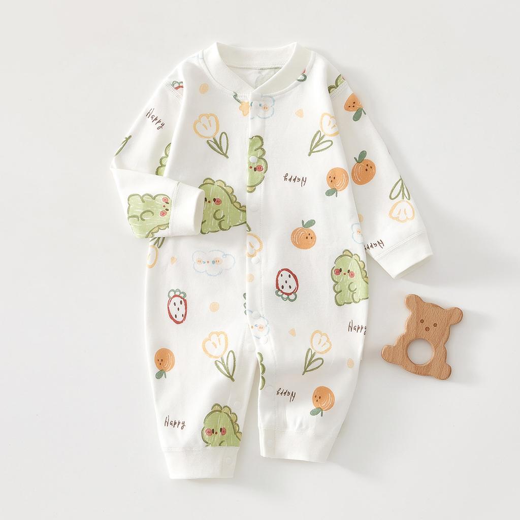 Baby Long Sleeve Romper Pure Cotton Newborn Infant Pajamas Spring Autumn Base Layer Crawling Clothes