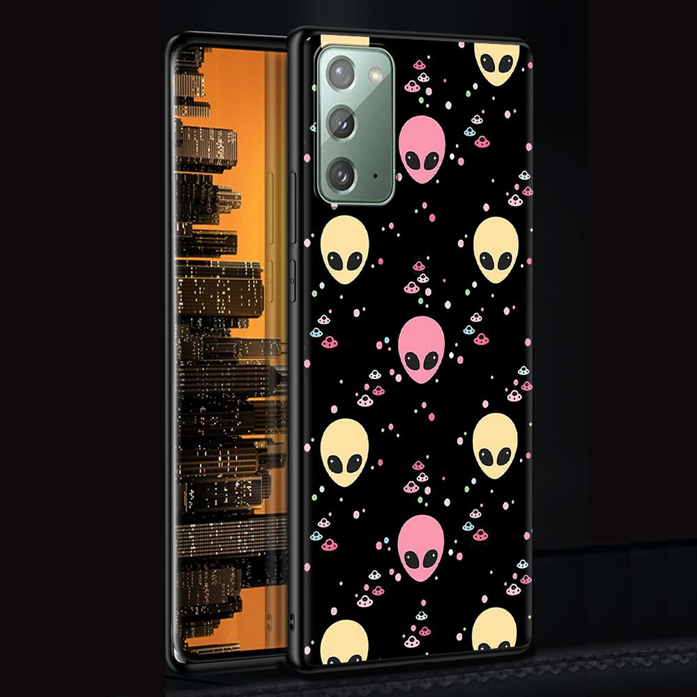 

Мультяшный инопланетный космический чехол для Samsung Galaxy Note 20 Ultra 10 Lite 9 8 A12 A52 A51 S20 FE A50 A71 A21s Черный мягкий чехол для телефона Samsung S20 FE