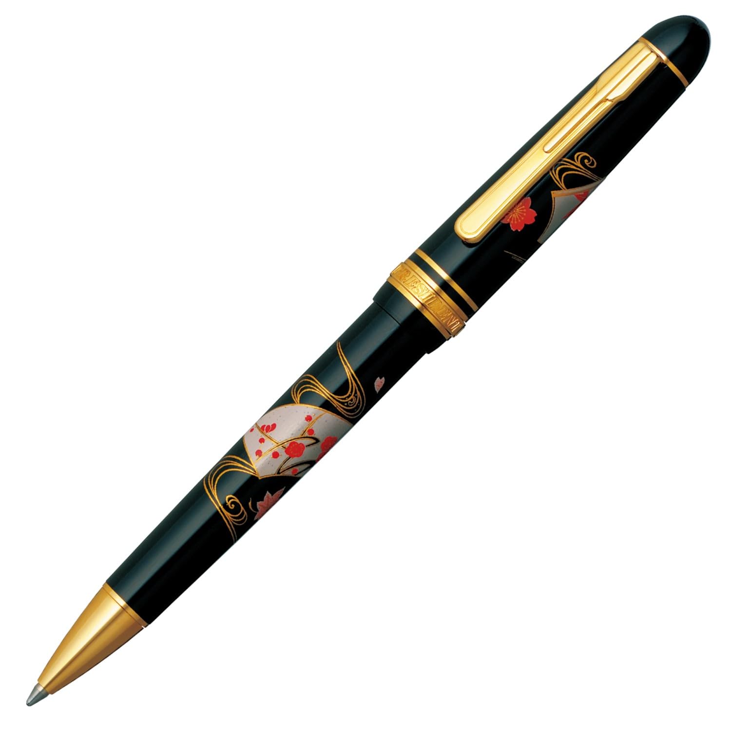 

Platinum Fountain Pen Ballpoint Pen President Kagahira Makie Fan 82 Regular Imported Product Oil-based BTB-15000P
