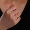 Cazador Stainless Steel Cute Teeth Adjustable Women's Ring Birthday Gift Gold Color Open Finger Rings Jewelry Wholesale 2025 New
