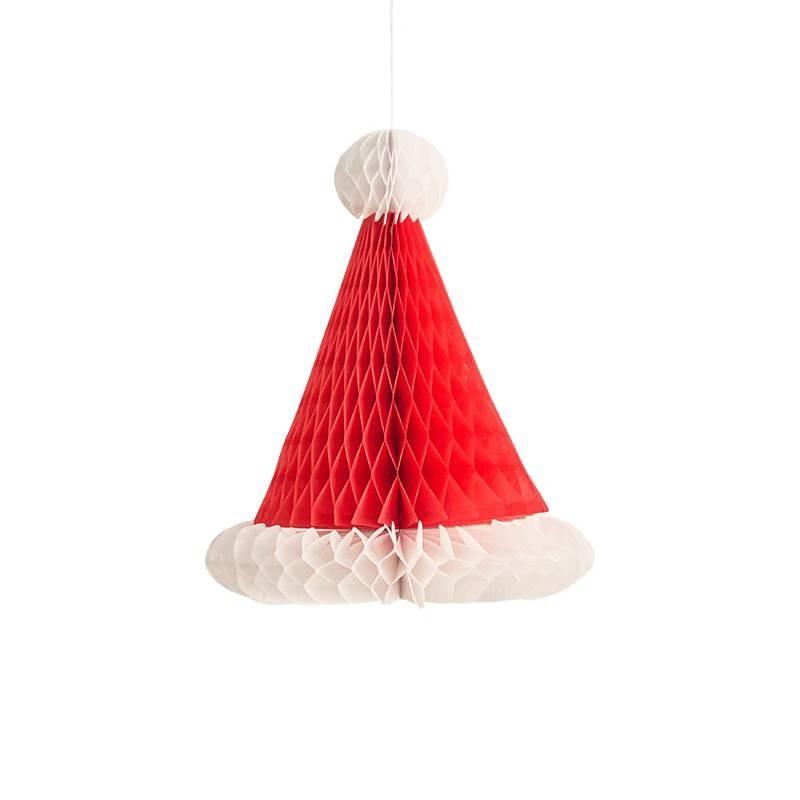 

Рождественская шапка Санты, сотовая бумажная подвесная декорация, Рождественский Дед Style A
