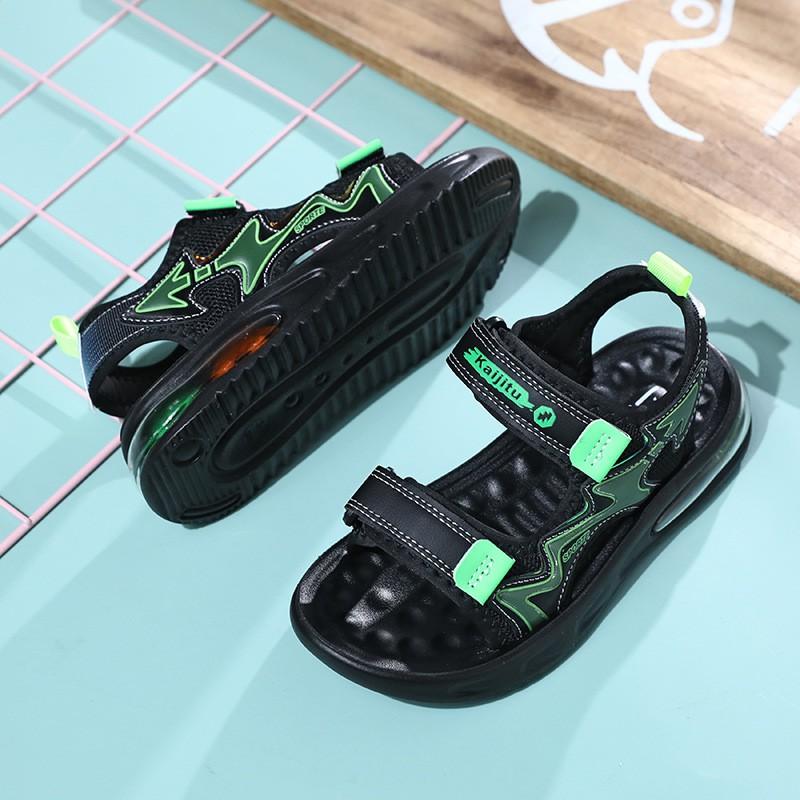 Offene Sandalen für Jungen mit Verschluss Leichte Strandschuhe Kinder Alter 4-16