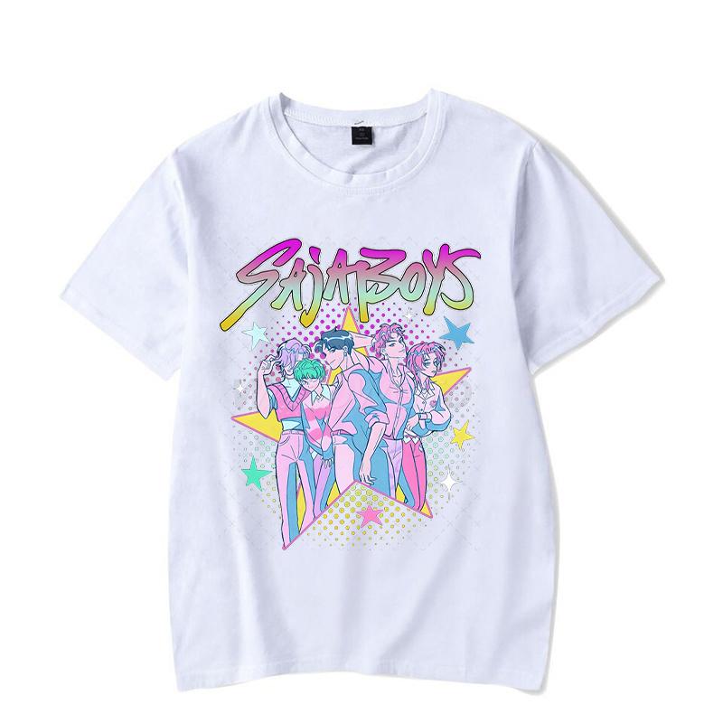 KPop Demon Hunters T-shirt Cartoon Saja Boys Street Style Clothes Crew Neck Women Men Tops Hip Hop Anime Fashion Casual Tops