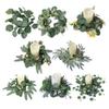 25cm Garlands Candlestick Silk Artificial Wreath For Candle Holder Window Props Home Party Wedding Table Decoration