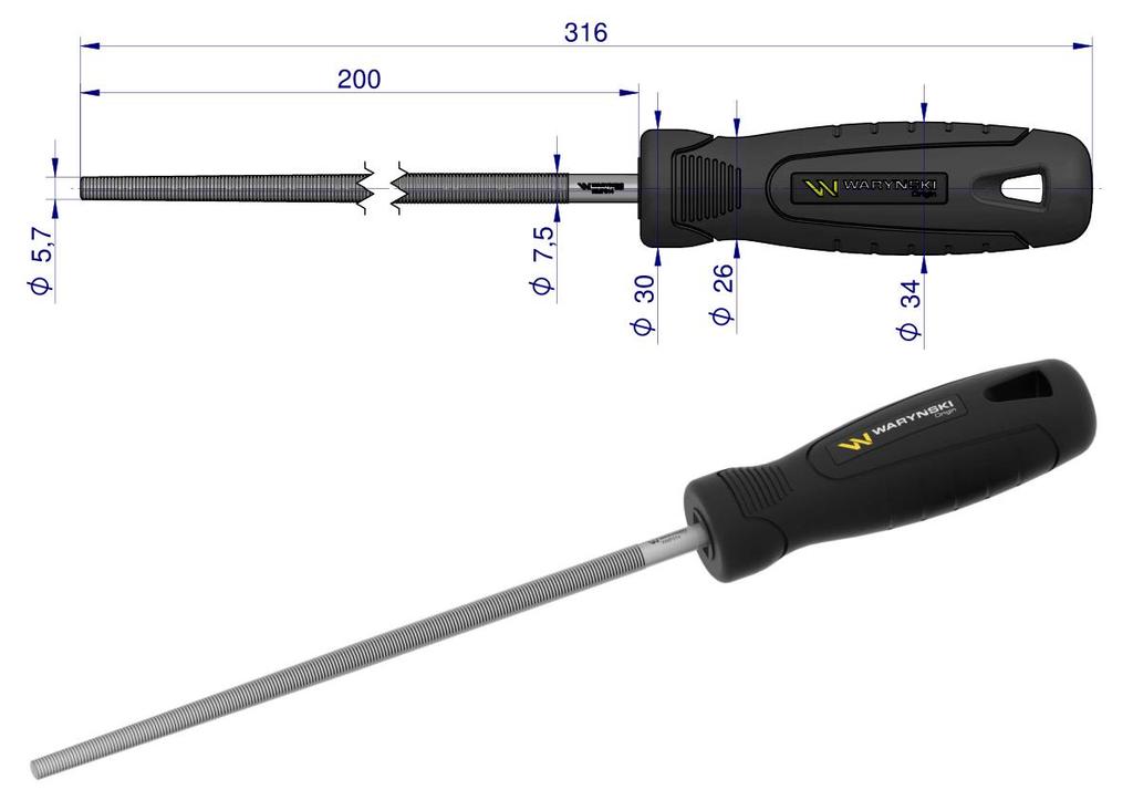 Pilnik Okrągły 200 Mm Waryński