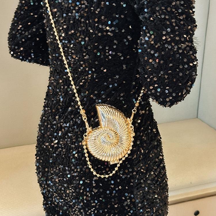 Womens Conch Shape Purse Elegant Acrylic Evening Bag with Chain Strap Crossbody Shoulder Small Handbag for Wedding Party