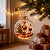 Winter Wonderland Decorations Lighted Clear Christmas Ball Ornaments, Cute Santa Claus/Tree/Snowman/Angel Figure Inside Warm Light Holiday