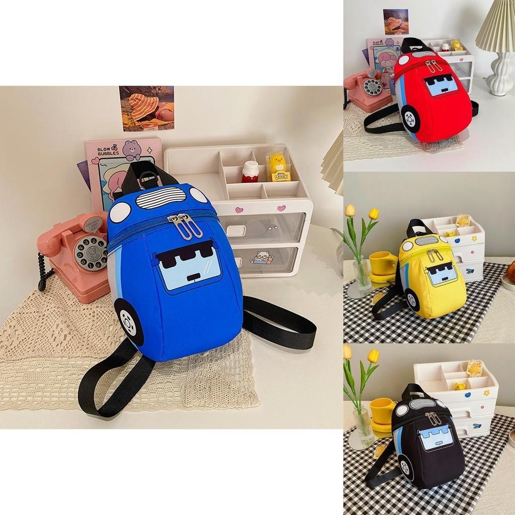 Adorable Korean Style Cartoon Car Kids Backpack For Boys And Girls With Durable Nylon Material