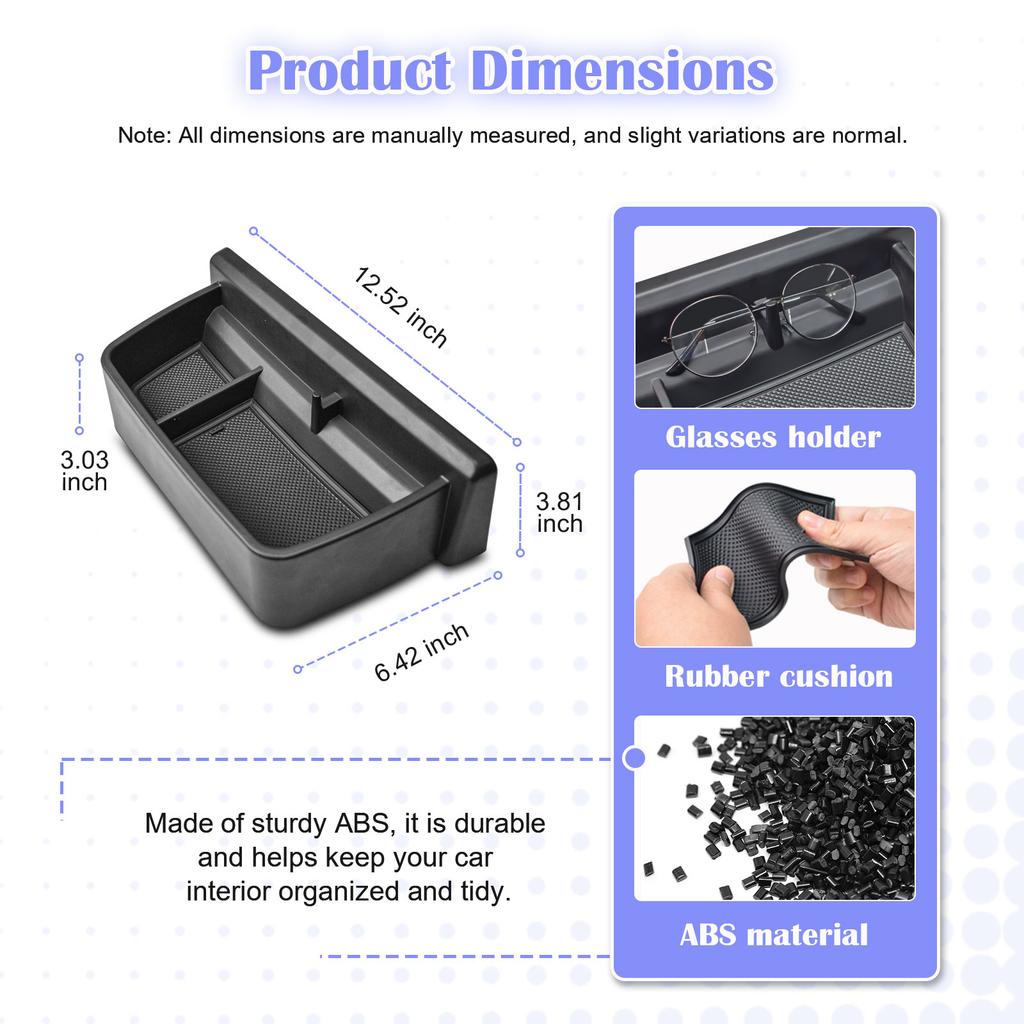 Center Console Dashboard Tray Storage Box for 2026 Honda Passport Behind Screen 12.3 Inch Dash Board Car Organizer Accessories