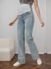 8051 High Waist Maternity Jeans: European & American Fashion, Belly Support, Slimming, Versatile Narrow & Straight Leg Pants