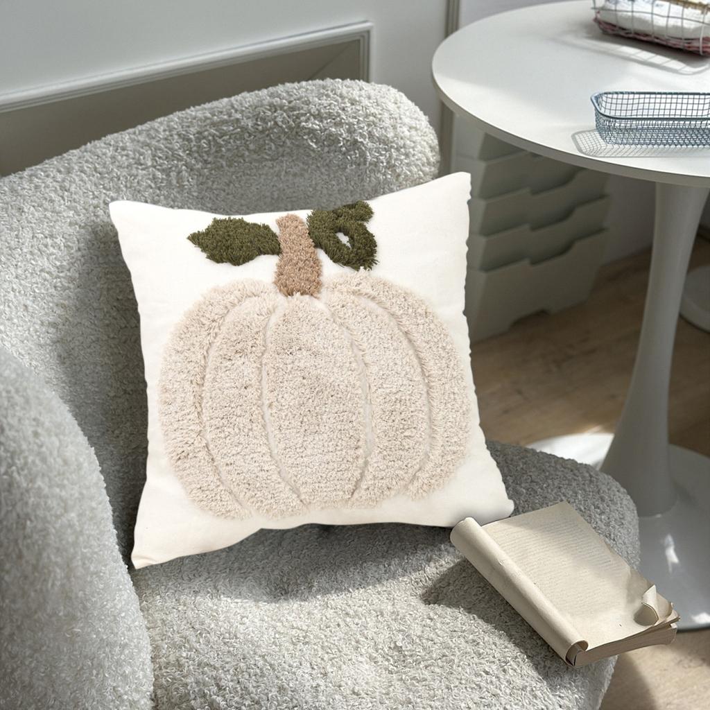 Loop Tufted, Three- Pumpkin Embroidered Pillowcase, Home Sofa Decorative Pillowcase.