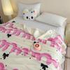 Pink Letter Thickened Throw Blanket Girl Woman Children's Bedroom Warm Soft Sleeping Blanket Queen Fashion Black Bow Blankets