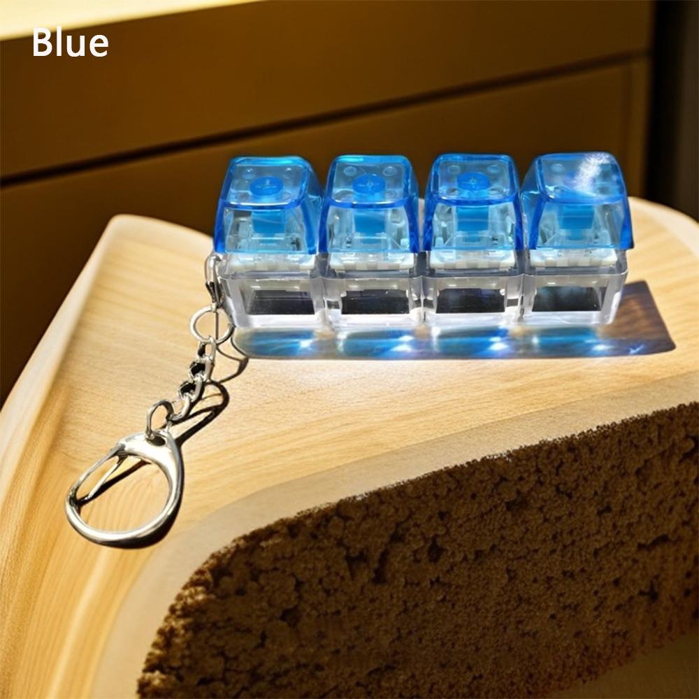 New Diy Keycaps Keyboard Fidget Toys with Keychain Stress Relief Keyboard Keychain Finger Button 4-button Shaft Tester Adults